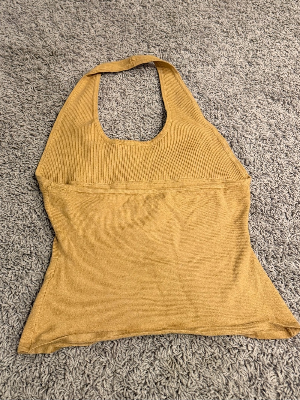WeWoreWhat Gold Halter Ribbed Knit Tank - Picture 2 of 4